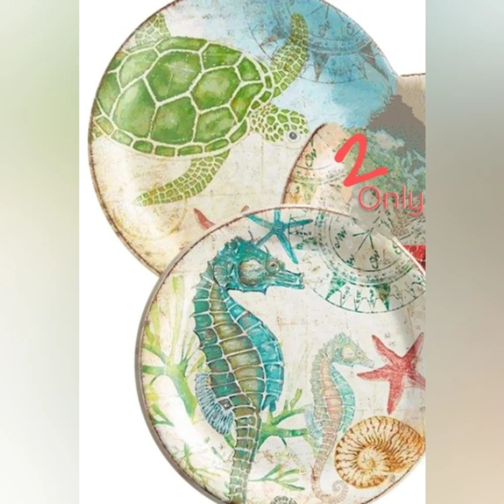 (2) Pier One Sea Life Plates